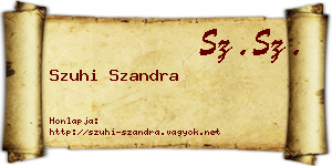 Szuhi Szandra névjegykártya